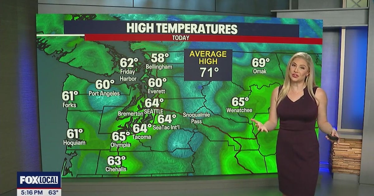 Few spotty showers Monday, still cooler temps | FOX 13 Seattle