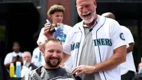 Cal Raleigh gets trim as Seattle Mariners celebrate 30th anniversary of "Buhner Buzz Cut" night