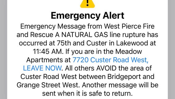 Evacuation orders lifted after 'large' gas leak in Lakewood