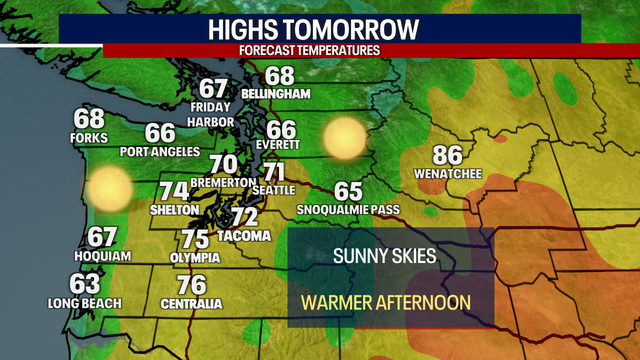 Seattle Weather: Morning clouds to sunny skies and 70s Thursday