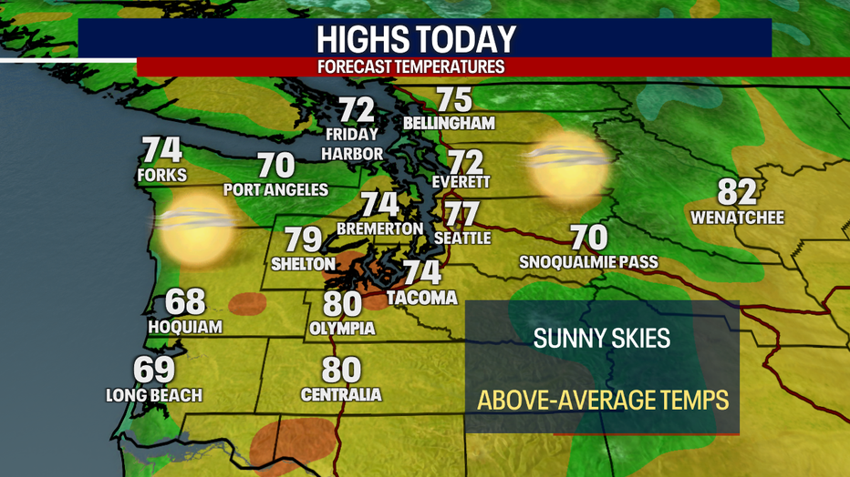 It'll be warmer than usual Wednesday in Seattle.