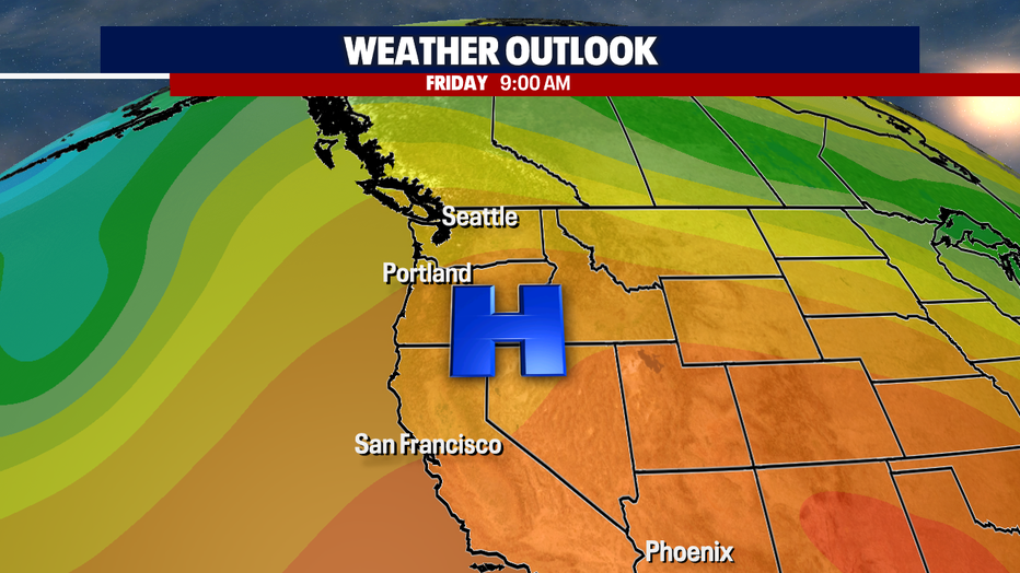 High pressure means warmer temps and sunshine for Seattle