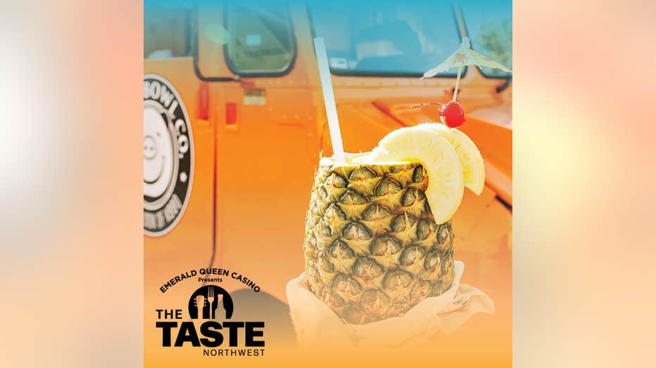 the taste northwest graphic with a pineapple drink