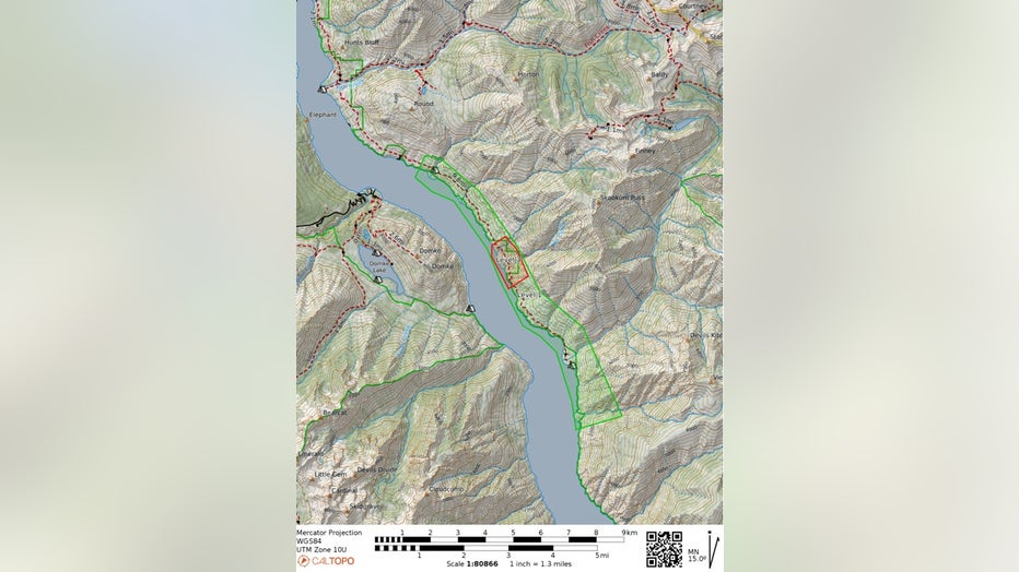Lake Chelan wildfire advisory map