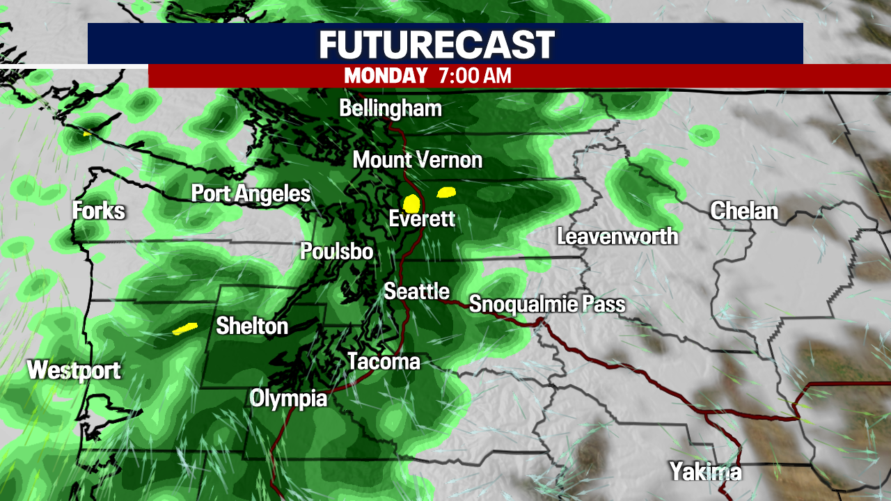 Seattle Weather: Rain and upper 60s returns Monday