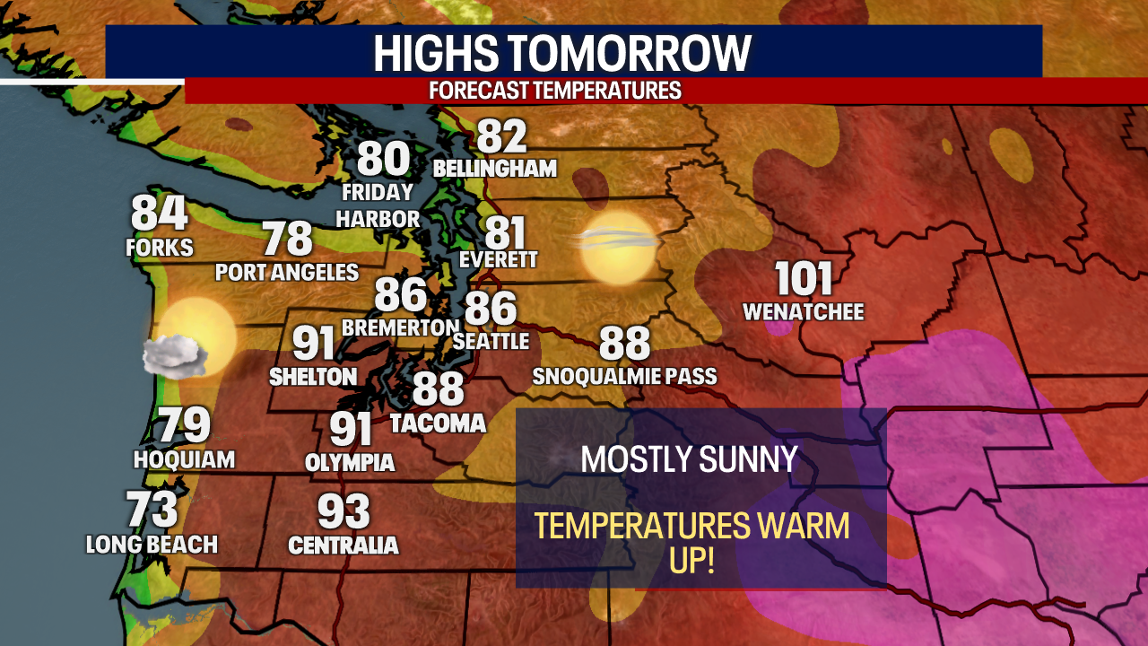Seattle weather: Temperatures heating up Thursday