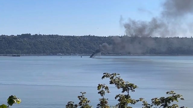 2 people, cat jump into water to escape boat fire in Tacoma