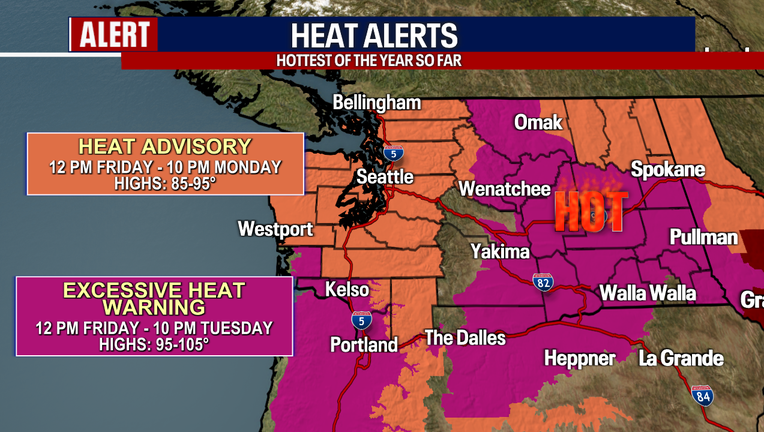 Dangerous heat is expected this weekend in Washington and Oregon