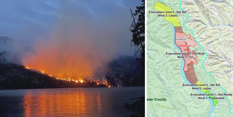 Pioneer Fire burns nearly 32,000 acres near Chelan, evacuations underway