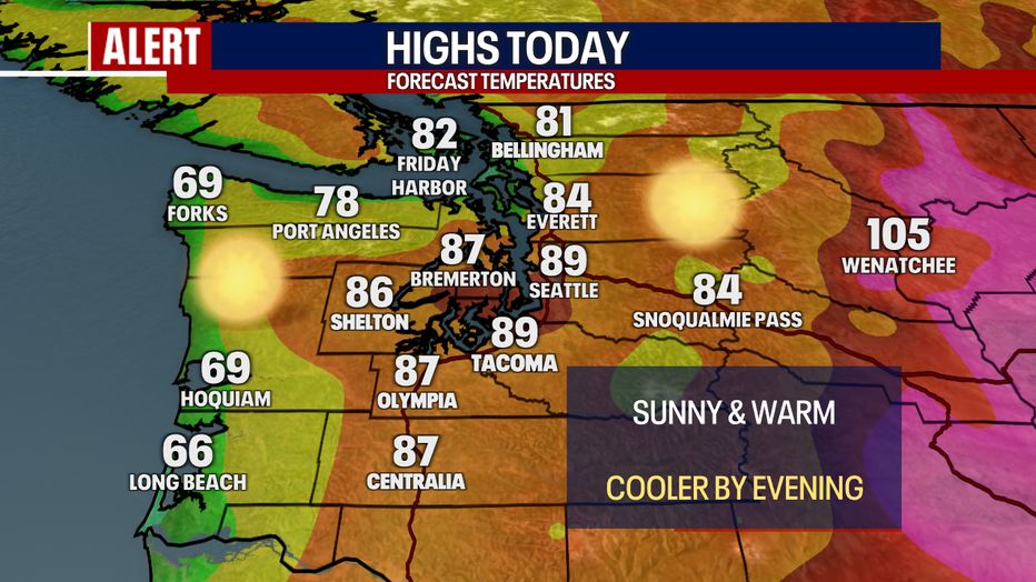 Hot weather remains in Seattle Tuesday.