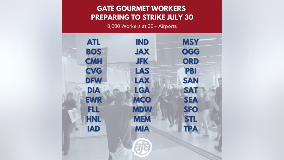 list of airports affected by gate gourmet strike