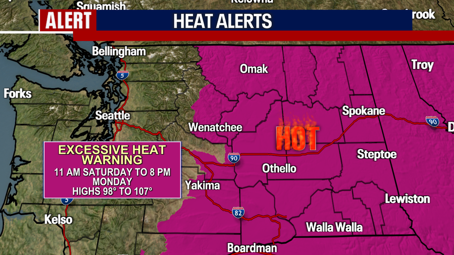 Extremely hot weather is heightening the threat for heat-related illnesses in Eastern Washington this weekend.