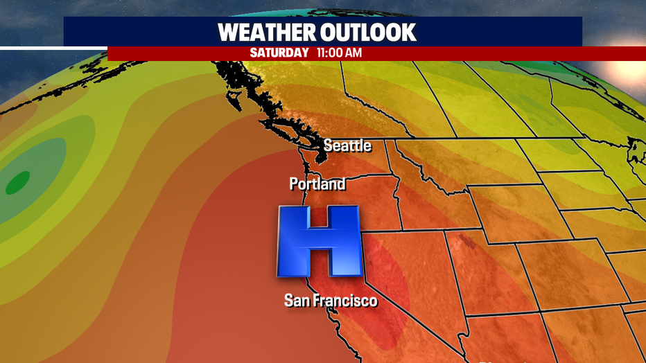 Hot weather moving into Seattle this weekend.