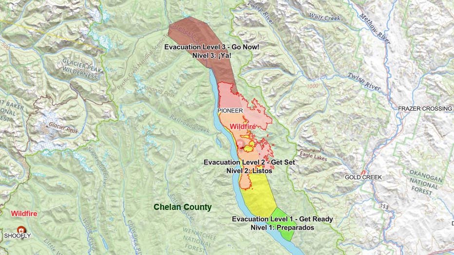 Pioneer Fire Level 3 evacuations ordered for Stehekin | FOX 13 Seattle