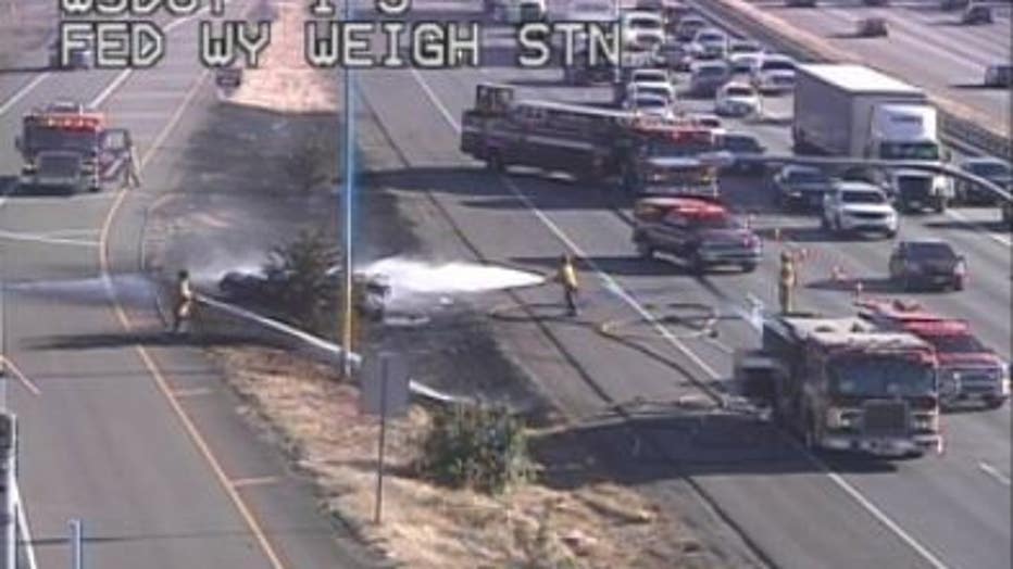 I-5 brush fire