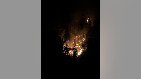 Wildfire near Lake Wenatchee started by lightning strike