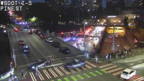 Man arrested after throwing fish tank onto I-5, assaulting trooper in Seattle