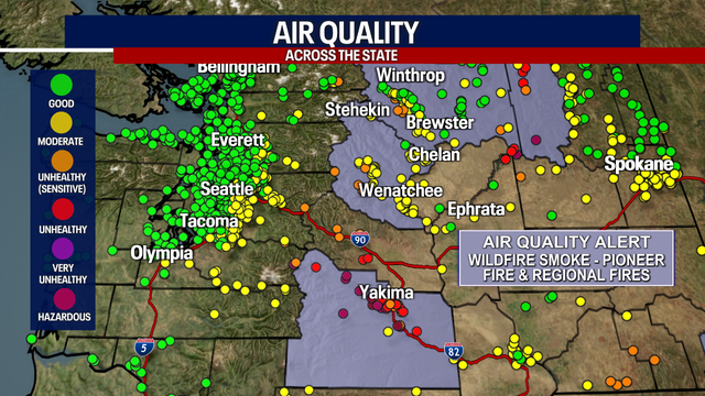 Seattle weather: Wildfire smoke moving into Western Washington