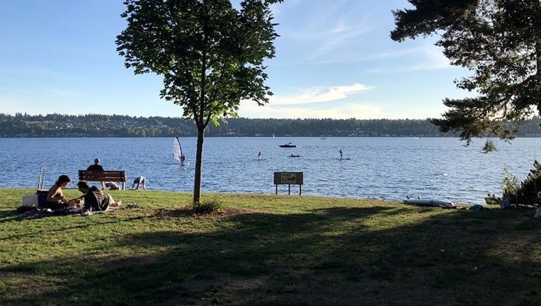 photo of the lakeside from O.O. Denny Park in Kirkland