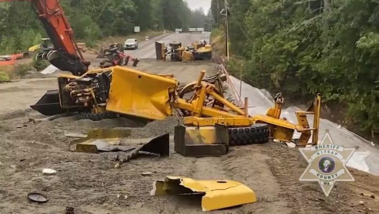 damaged construction equipment