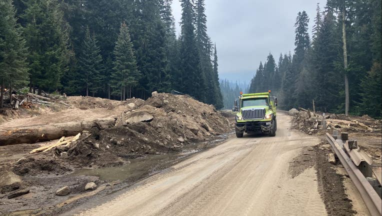 mud and rocks on north cascades highway