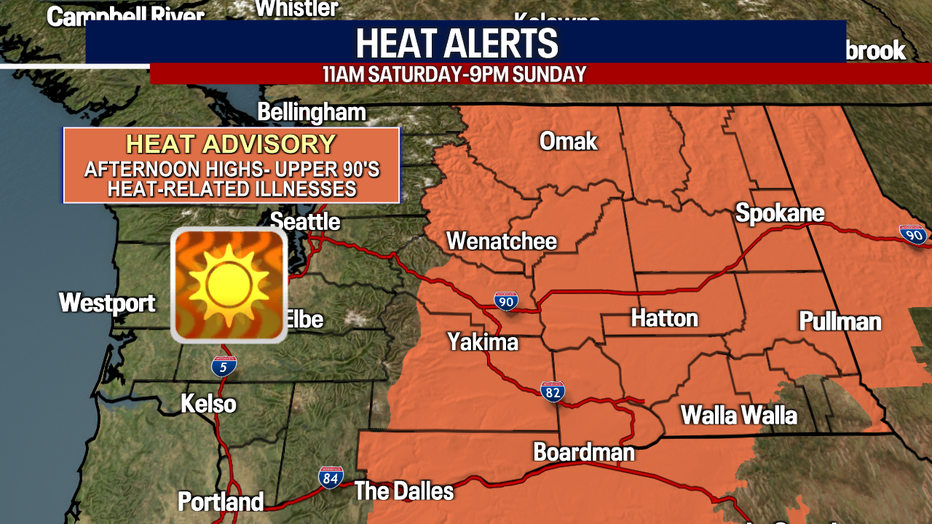 Heat Advisory has been issued for Central and Eastern Washington this weekend. 