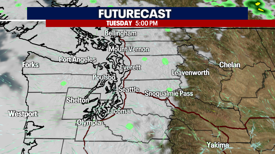 Cloudy skies through the evening hours Tuesday