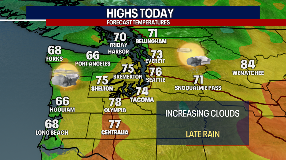 Warm weather is on tap for Seattle Monday.