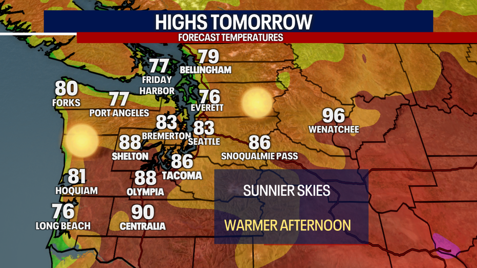 Unseasonably warm Labor Day weekend ahead for Western Washington.