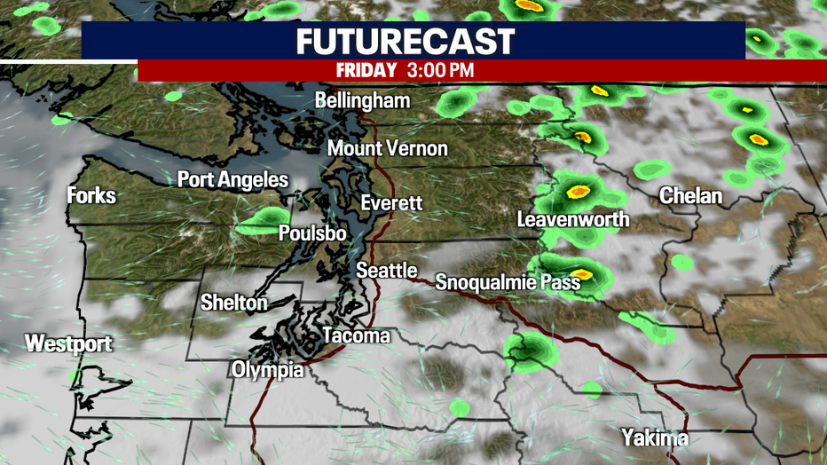 Chance of mountain storms in the afternoon