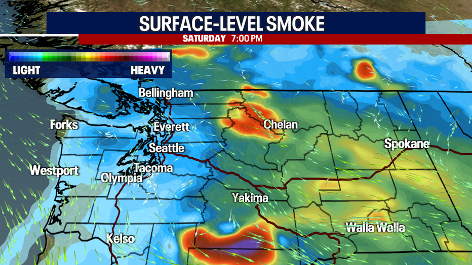 Slightly smoky weather is forecast Saturday in Seattle.