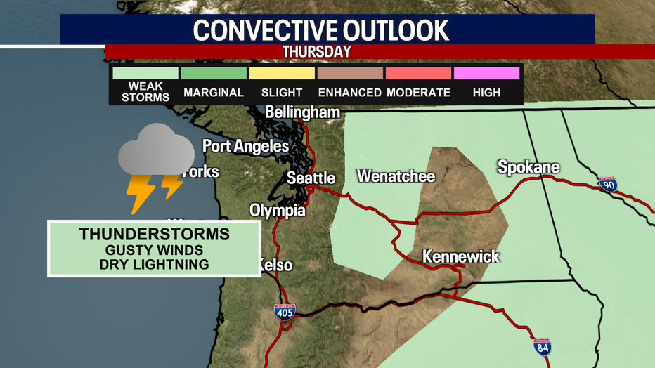 Chance of storms Thursday