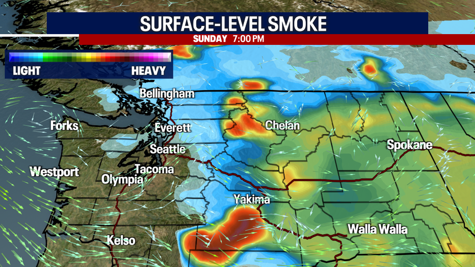 The weather will be much less smoky Sunday in Seattle.