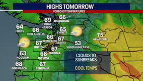 Seattle weather: Clouds to sunbreaks Thursday with cooler temperatures