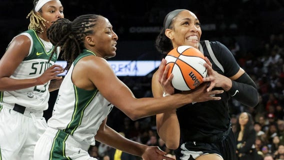 A'ja Wilson scores 21, helps Aces beat Seattle Storm 78-67 in playoff opener