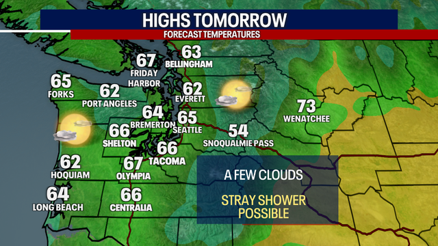 Seattle weather: Lows clouds to afternoon sunbreaks Friday