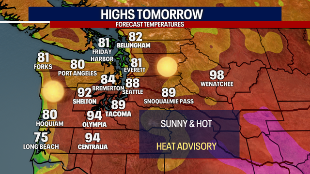 Seattle Weather: Heat Advisory continues Friday