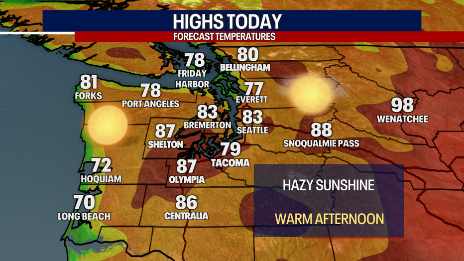 The hot weather lingers in Seattle Saturday.