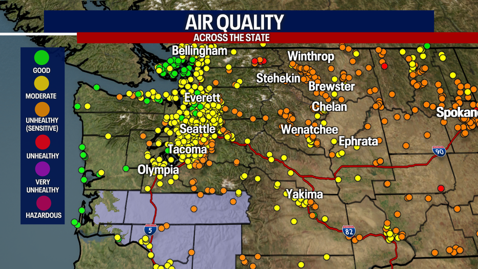 Smoky weather could affect air quality in some communities surrounding Seattle Saturday.