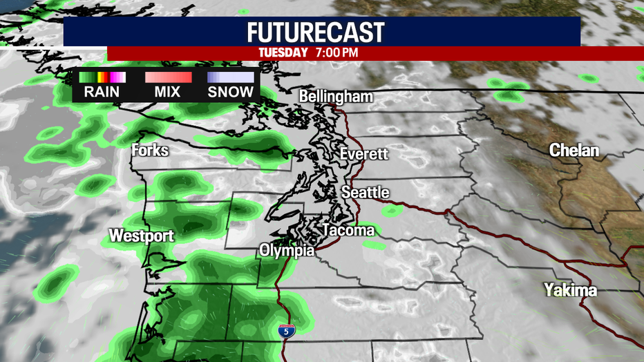 Wet weather may return to Seattle Tuesday evening.