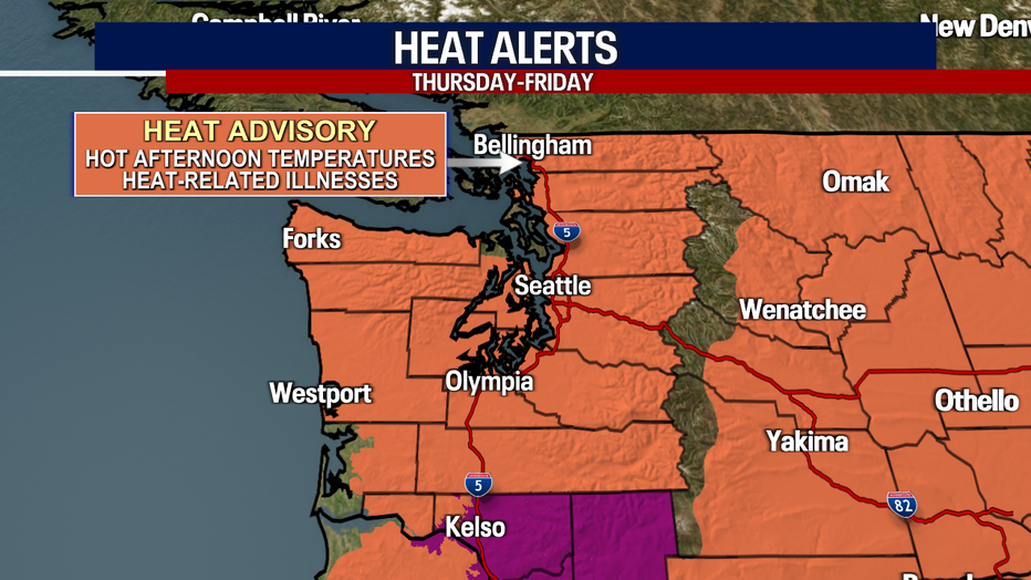 The hot weather will be dangerous across Seattle Thursday and Friday.