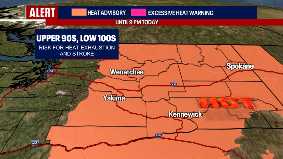 Above-average temperatures are forecast in Eastern Washington Sunday.