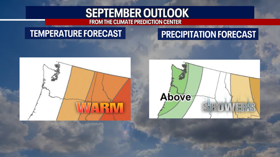 Slightly wetter-than-normal weather is possible in Seattle in September.