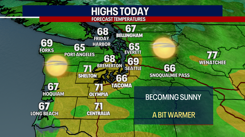 Sunny, dry and mild weather is expected for Seattle and the surrounding region on Saturday.