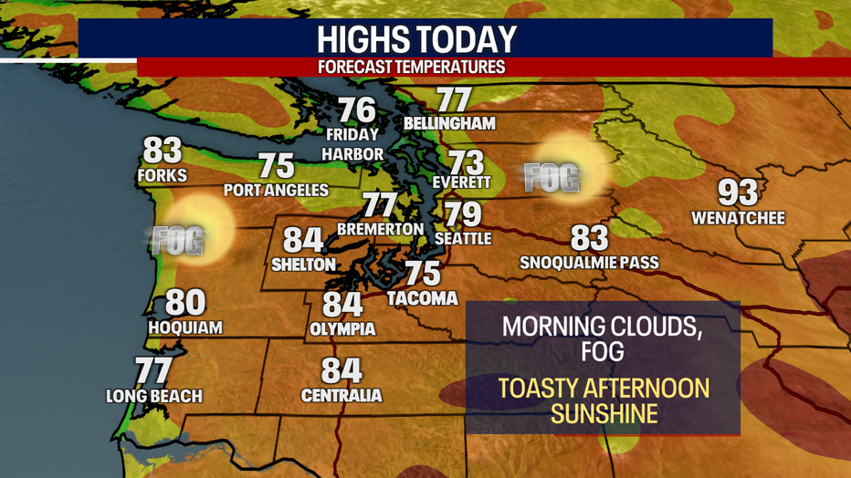 Warm, dry weather is on the way for Seattle Thursday.