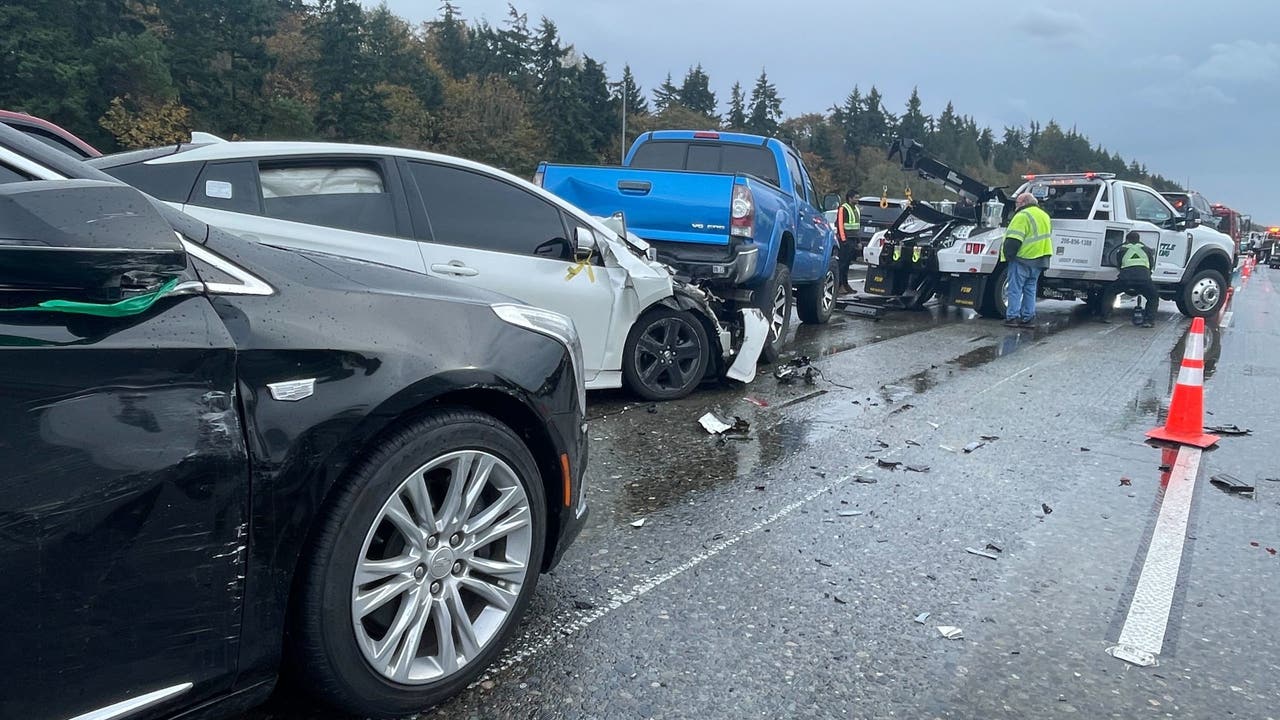 I-5 SB opened after 45-car Kent pileup caused massive backup | FOX