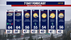 Gray skies, rain and gusty weather in store this weekend for Seattle area