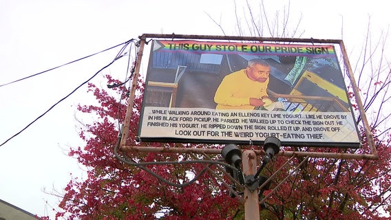 ‘This guy stole our Pride sign’; Seattle business blasts thief on billboard