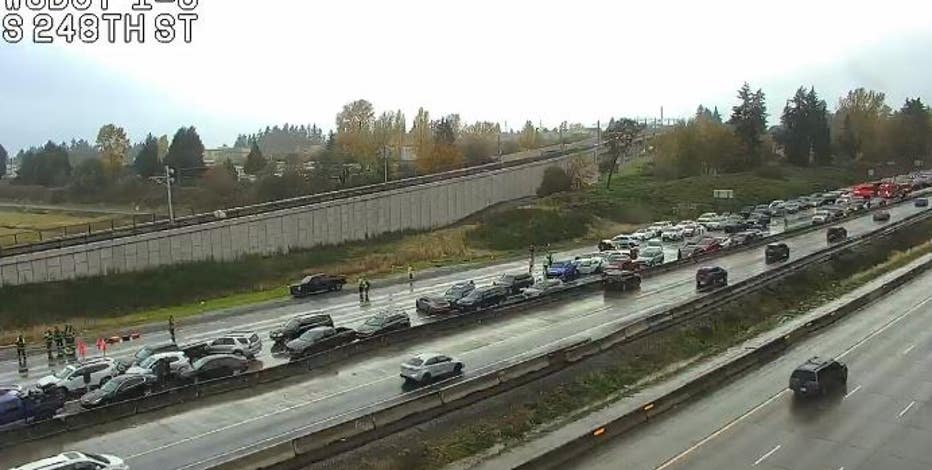I-5 SB opened after 45-car Kent pileup caused massive backup | FOX