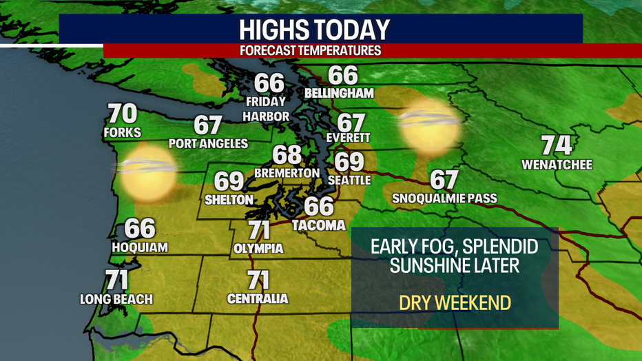 Warmer-than-normal weather will continue on Saturday in Seattle.